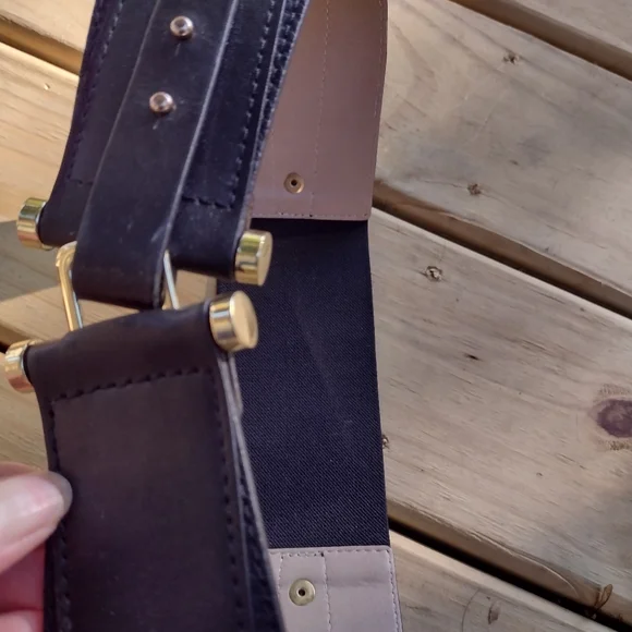 Medium black and gold belt from the Limited leather, waist cinch, mint condition - Picture 6 of 8
